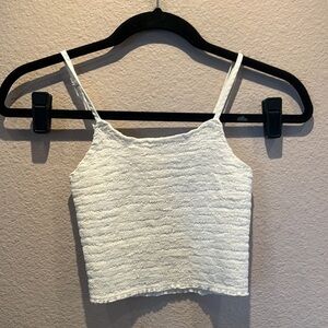 Brandy Melville John Galt Linen-Blend Stretchy Crop Cami Tank Top Size XXS